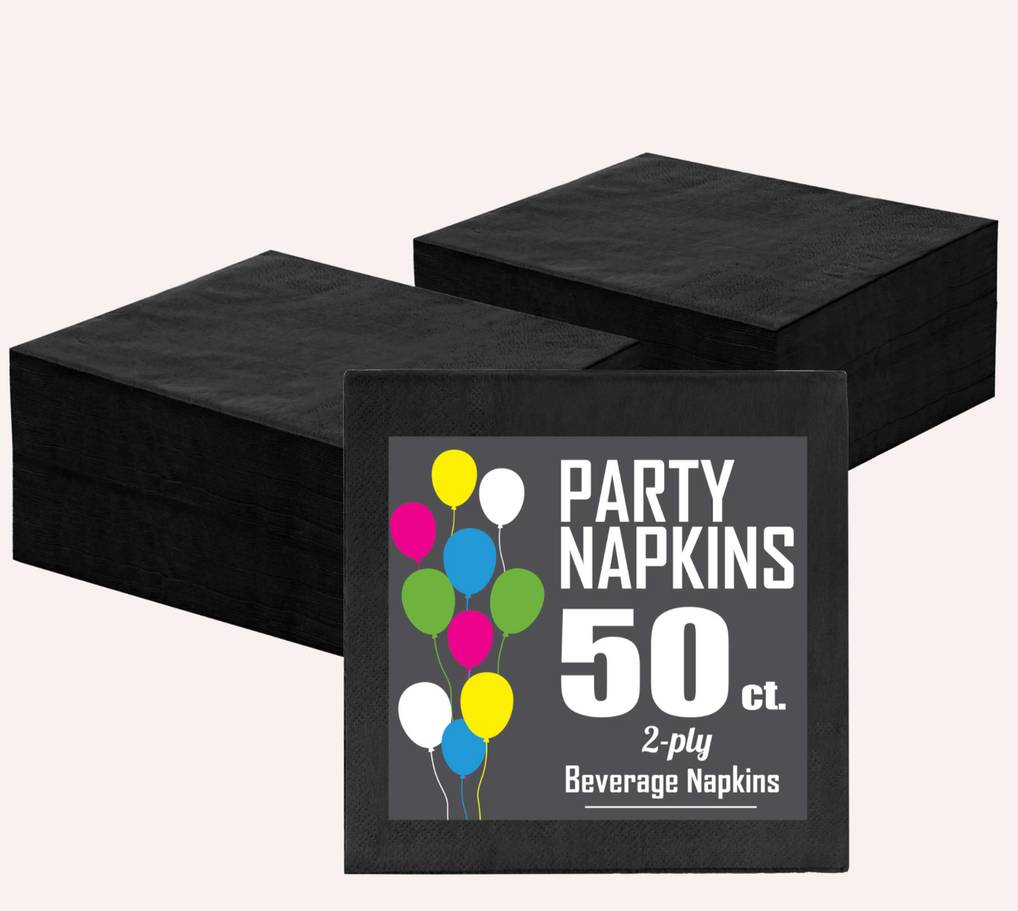 Black Beverage Napkins