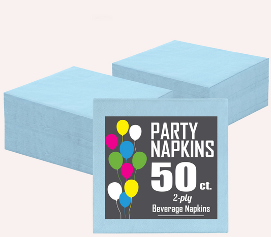 Light Blue Beverage Napkins
