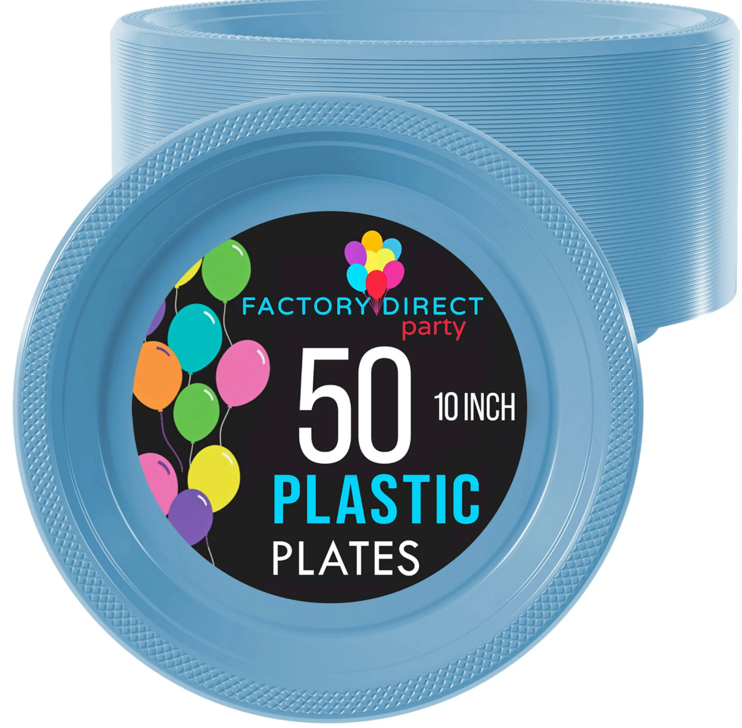 10" Light Blue Plastic plate