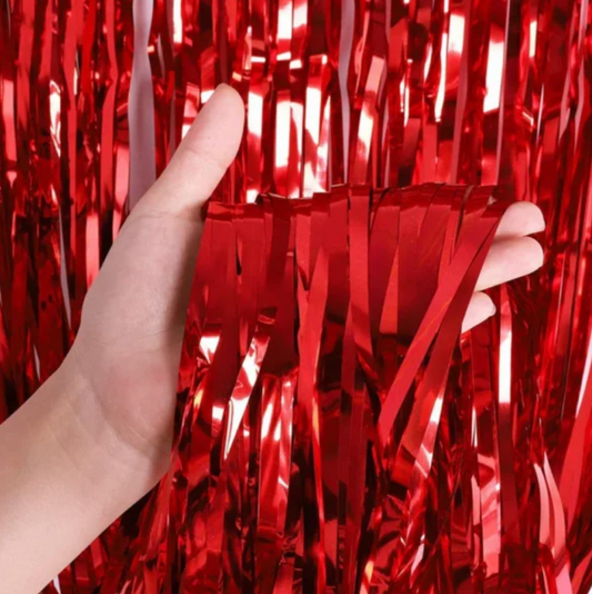 Red Shiny Foil Curtains