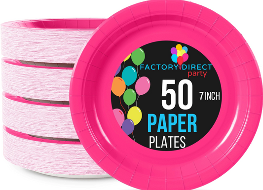 7" Hot Pink Paper Plates