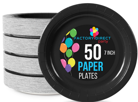 7" Black Paper Plates