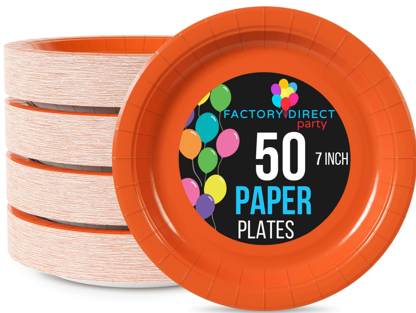 7" Orange Paper Plate
