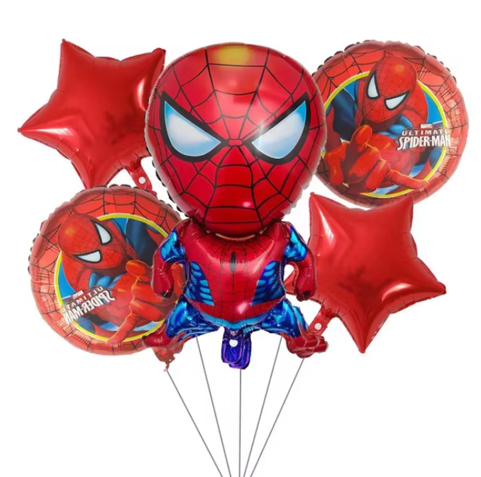 5pcs Spider Man Foil Balloon