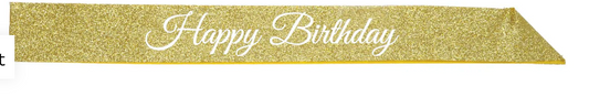 Gold Happy Birthday Sash