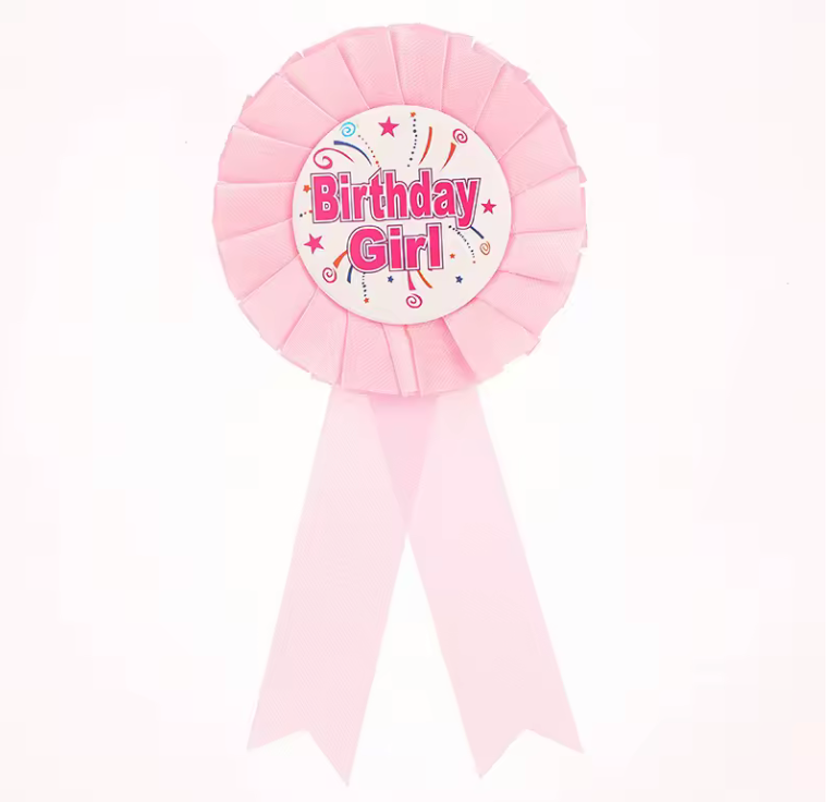 Birthday Girl Light Pink Badge