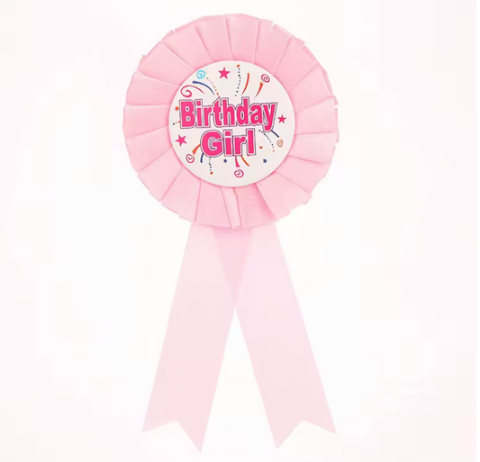Birthday Girl Light Pink Badge