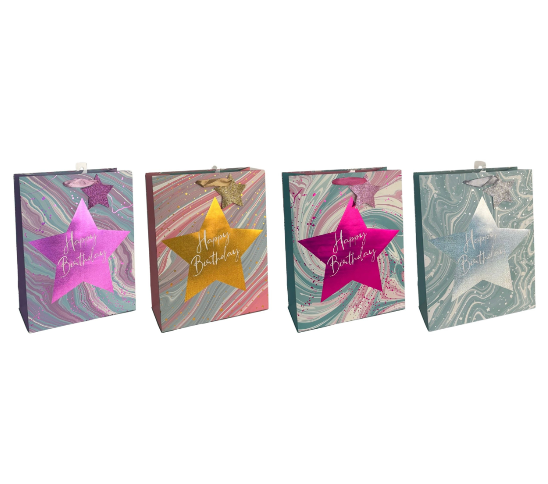 Marble Design Birthday Gift Bags