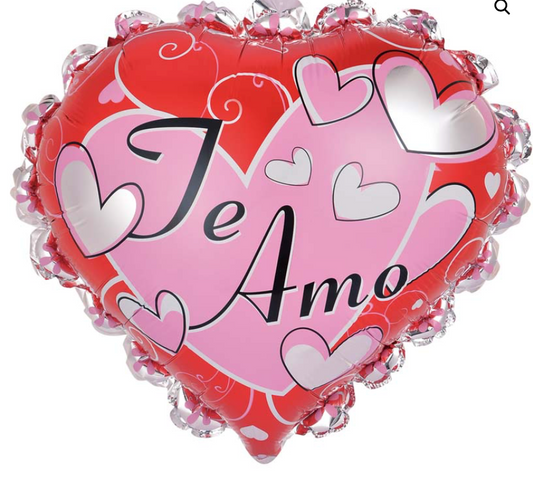 18" Te Amo Red with Pink Hearts