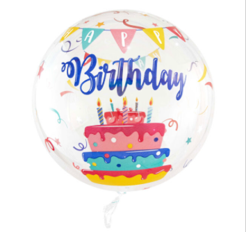 Clear Happy Birthday Cake