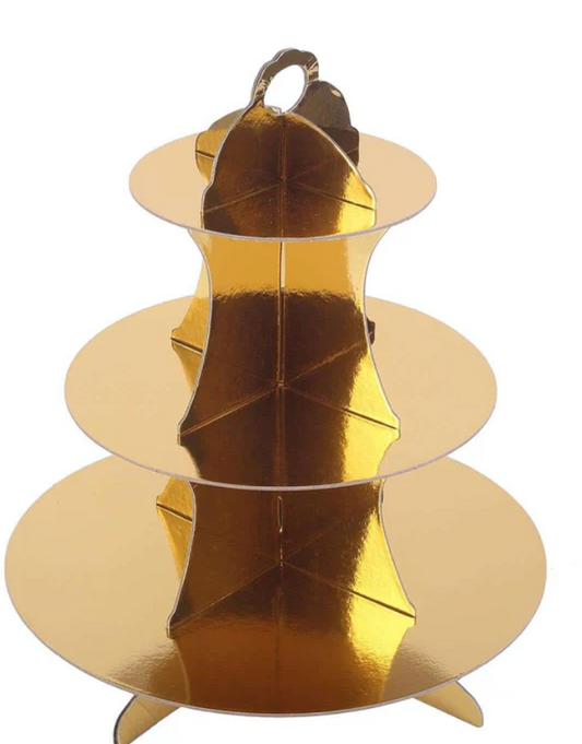 3 Tier Cupcake Stand, Gold