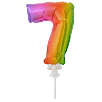 7" Auto Inflate Rainbow 7 Cake Topper