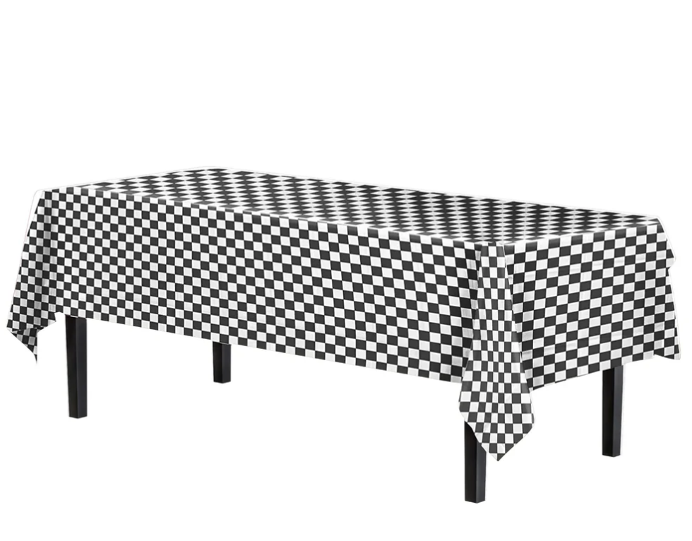 Black/White Checkered Table Cover