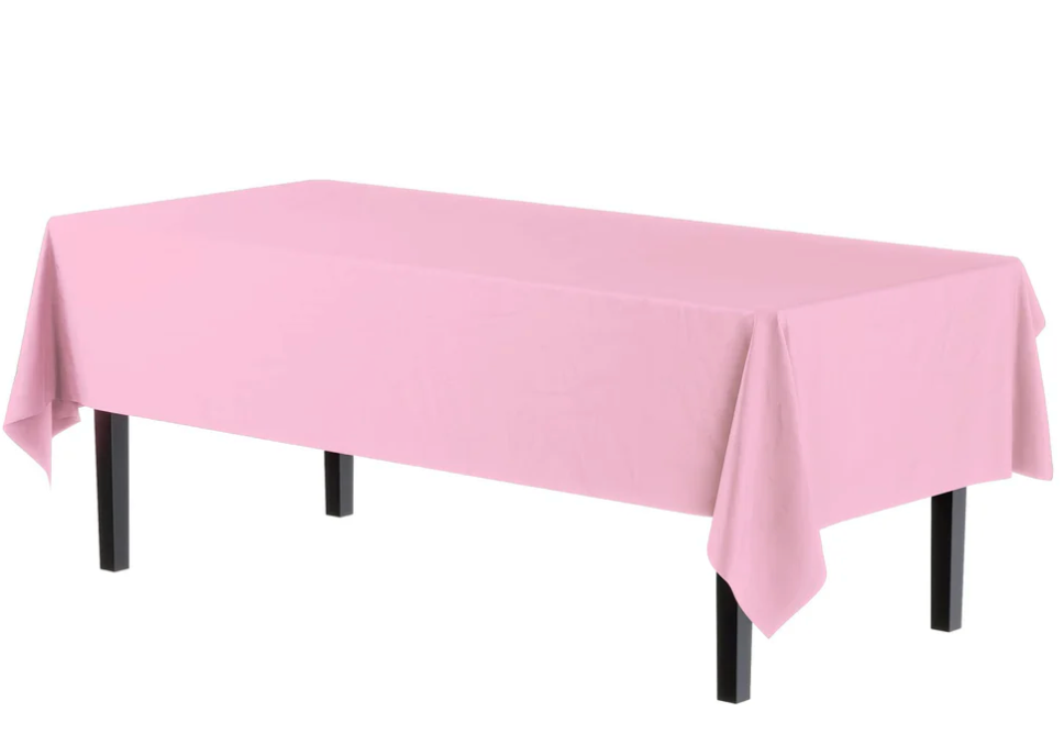 Light Pink Rectangle Plastic Table Cover