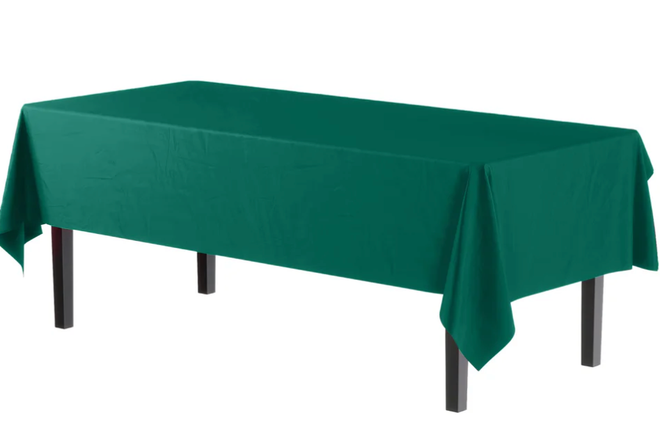 Rectangle Green Plastic Table Cover