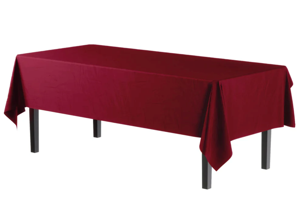 Rectangle Burgundy plastic Table Cover