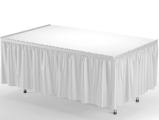 White Plastic Table Skirt