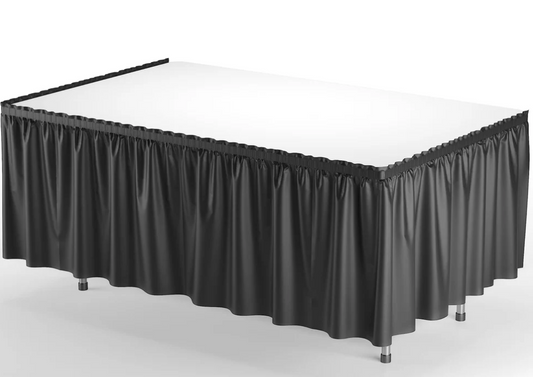Black Plastic Table Skirt