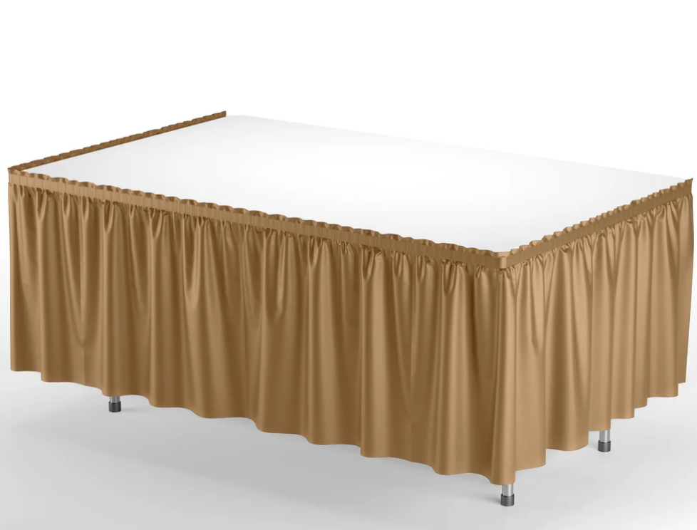 Gold Plastic Table Skirt