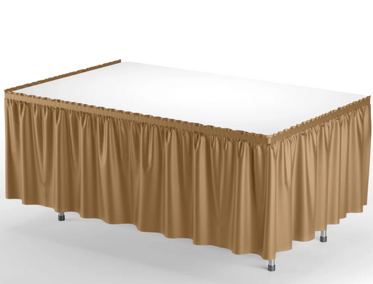 Gold Plastic Table Skirt