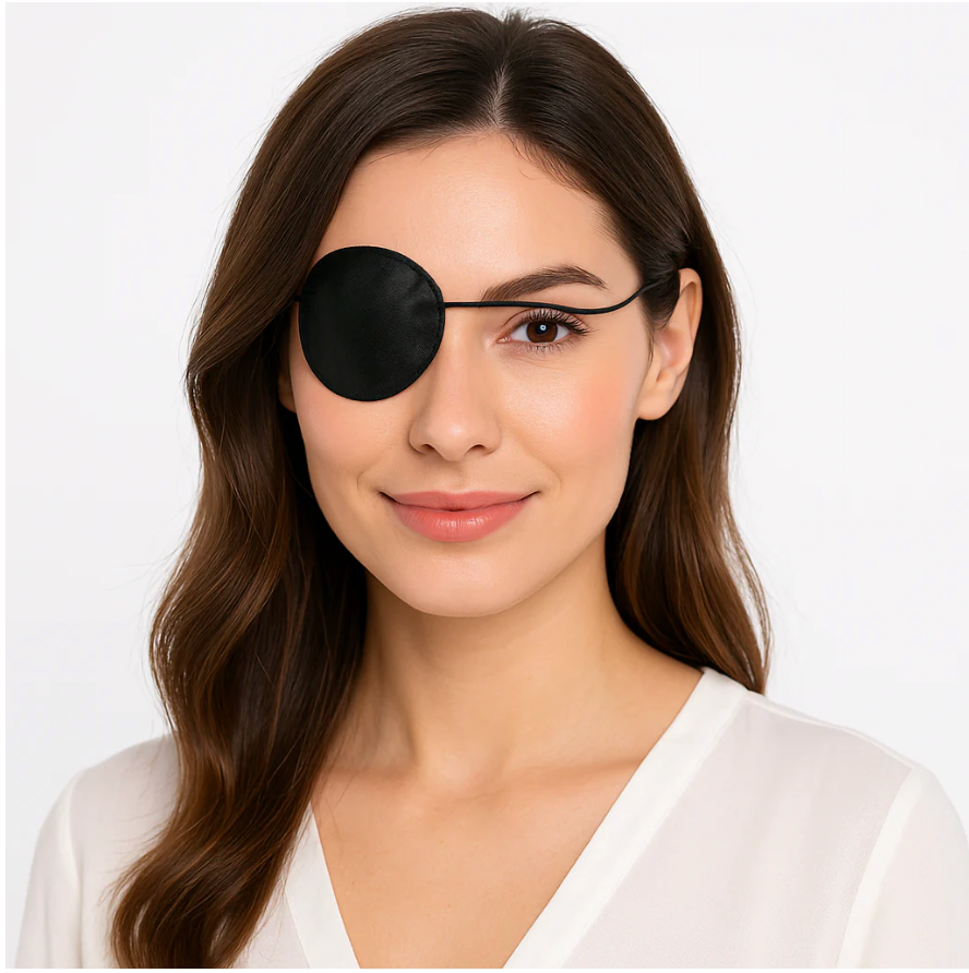 Black Silk Pirate Eye Patch Costume