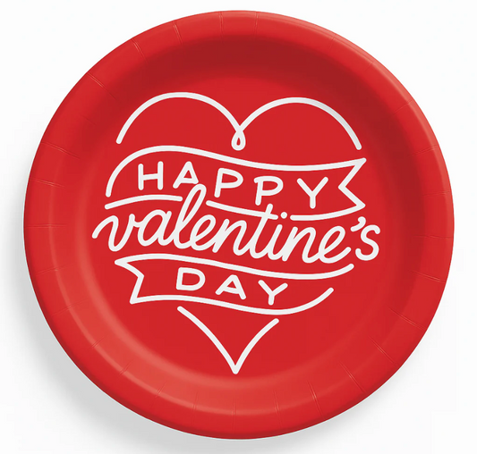 Red Happy Valentines Day Plate