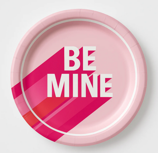 Be Mine Valentines Day Paper Plates