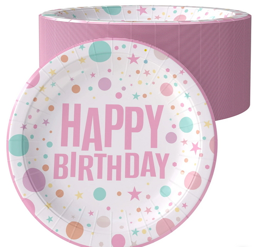 7" Pink Birthday Print Paper