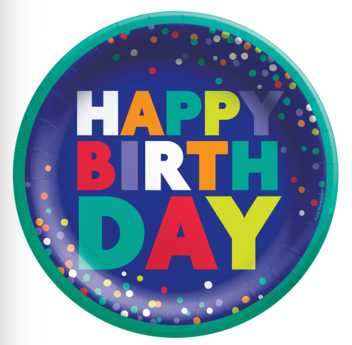 Bold Happy Birthday 6.75" Round Paper Plates