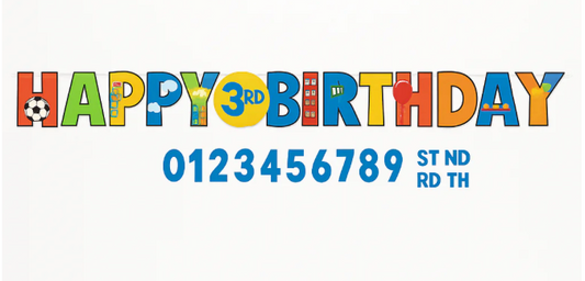 Jumbo Happy Birthday Banner Kit