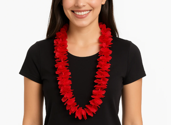 40" Red Lei Necklace