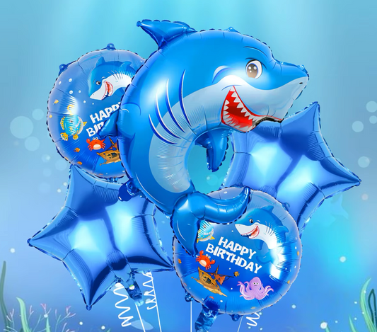5 pcs Shark Foil Balloon set