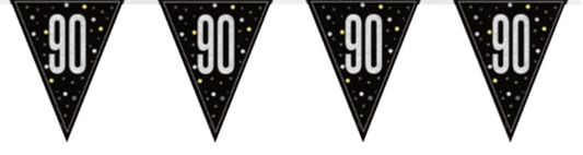 90th Birthday Flag Banner Decoration