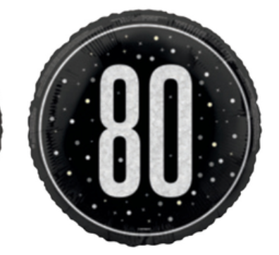 80th Birthday Round Foil Balloon