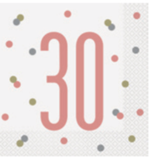 Rose Gold 30th Birthday Luncheon Napkins