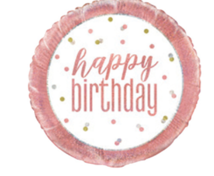 Rose Gold Happy Birthday Round Foil Balloon