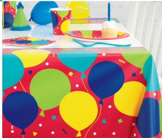 Birthday Balloons Plastic Table Cover