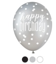 6Ct Happy Birthday Latex Balloon