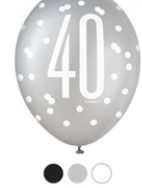 40th Birthday 6Ct Latex Balloon