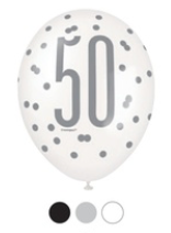 50th Birthday 6Ct Latex Balloons