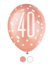 40th Birthday 6Ct Latex Balloon