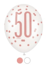 50th Birthday 6Ct Latex Balloon