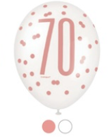 70th Birthday 6Ct Latex Balloon
