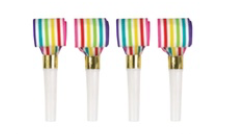 Rainbow Striped Party Blowouts