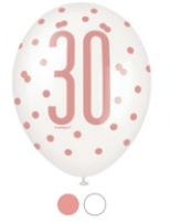 30th Birthday 6Ct Latex Balloon