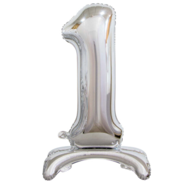 34" Silver Standing Number 1