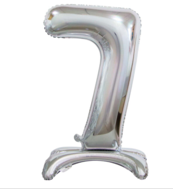 Silver 34" Standing Number 7