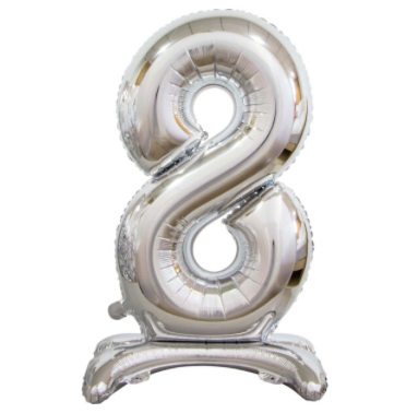 Silver 34" Standing Number 8