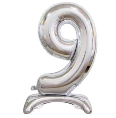 Silver 34" Standing Number 9