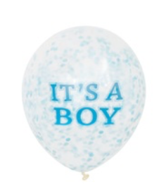 It's a Boy blue  with confetti Latex Balloon